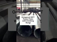 Cột điện hình tám góc 40FT với các bậc thang leo