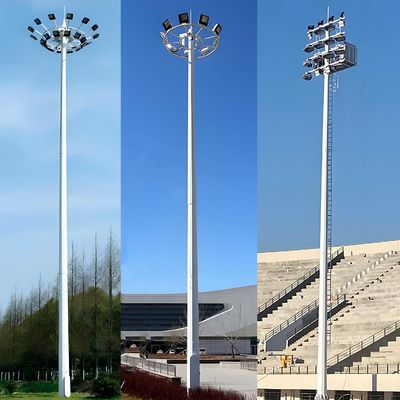 15m đến 50m Điều chỉnh Đèn Cột cao sân vận động Đèn Cột cao cột cao bán Hot Galvanized Đèn cao cột thép