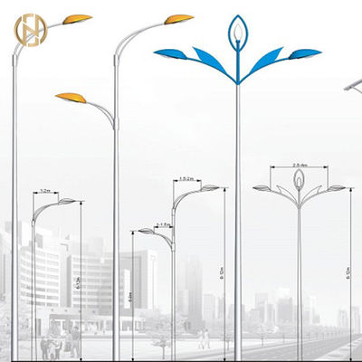 8M Đèn đường cực cực Q235B Vòng tròn hình nón đơn