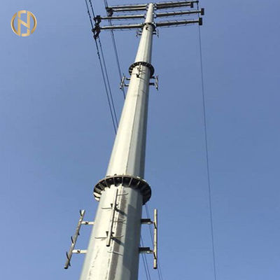 132KV 138KV Cực kim loại 32 mét Cực điện mạ kẽm 12 bên
