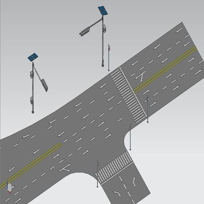 Loại T Hình dạng bát giác Cột đèn giao thông 6M Cantilever