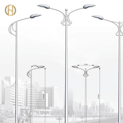 10M Đèn đường cực hình trụ cột hình trụ bằng thép với một cánh tay