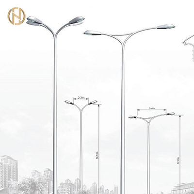 Cột ánh sáng đường phố mạ kẽm 3M 6M 9M 12M Cột ánh sáng hình bát giác tùy chỉnh