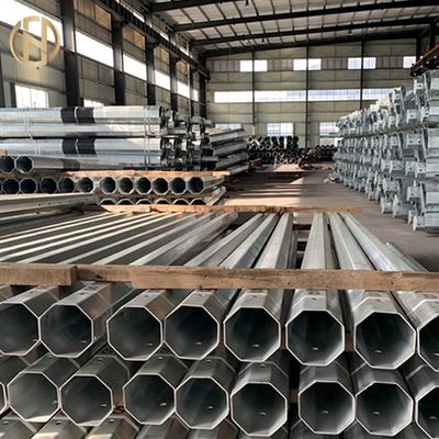 Kích thước tùy chỉnh Cực điện kim loại 69KV 90FT Cực điện thép Q460C