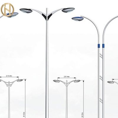 Đèn đường trang trí hình bát giác 3mm Q235 Cực đa hình chóp