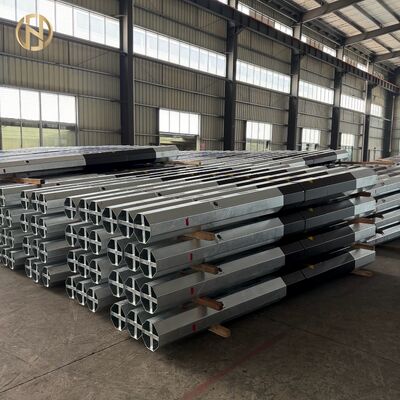 Mua Cột điện thép bát giác 30-40FT (12-18M), Tháp phân phối điện HDG Q355 ASTM A572, Khớp trượt nhiều đoạn, Đế nhựa đường online manufacture