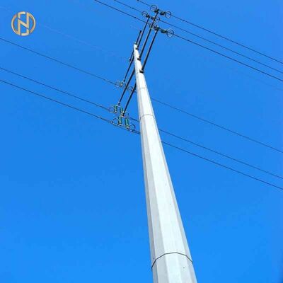 mua Cột điện bằng thép mạ kẽm nhúng nóng hình bát giác Q355B 33kV/66kV, Cột đơn nối trượt 30FT/40FT cho đường dây tải điện trên không, ISO 1461 online manufacture