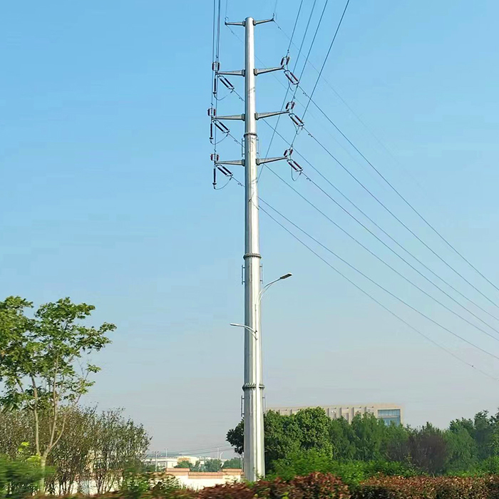 Cột điện thép mạ kẽm nhúng nóng hình đa giác bát giác 25FT-45FT để phân phối điện
