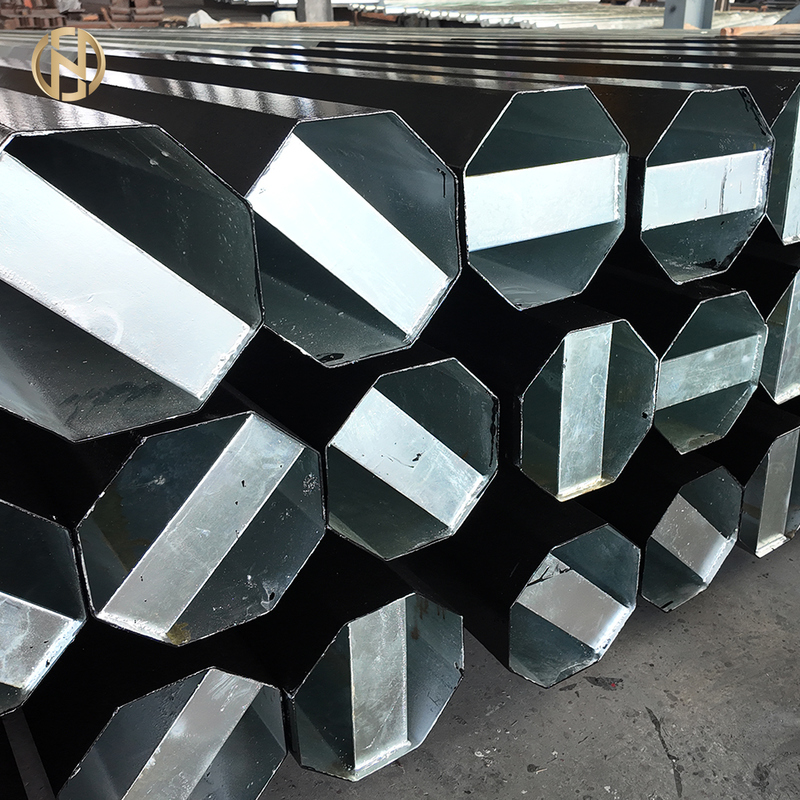 Cột thép đường dây truyền tải mạ kẽm nhúng nóng hình bát giác xuất khẩu chất lượng cao