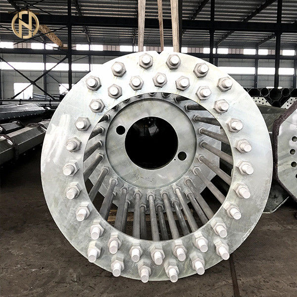 Cực kim loại tùy chỉnh Cực đường dây truyền tải 132KV Cực HDG Bề mặt