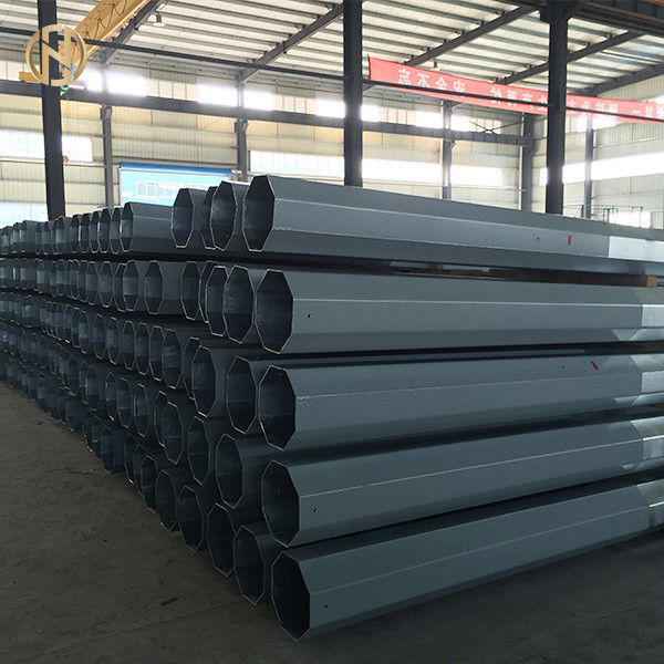 Cột thép mạ kẽm hình bát giác 45FT 13,7M với phần cứng được chứng nhận ISO 9001