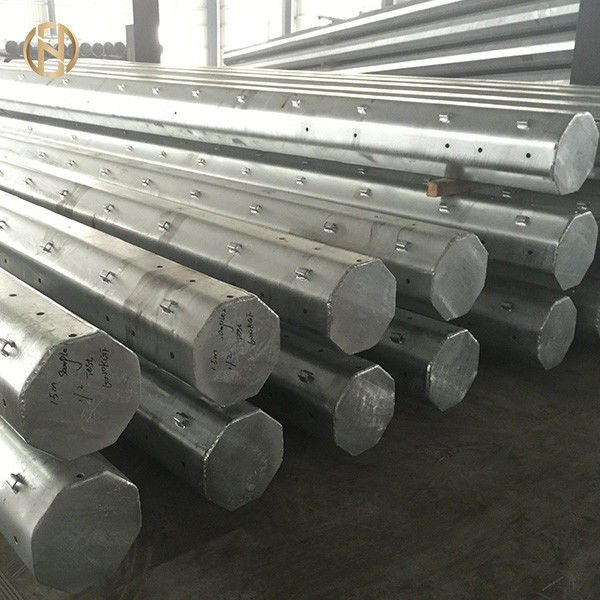 Cột thép mạ kẽm hình bát giác 45FT 13,7M với phần cứng được chứng nhận ISO 9001