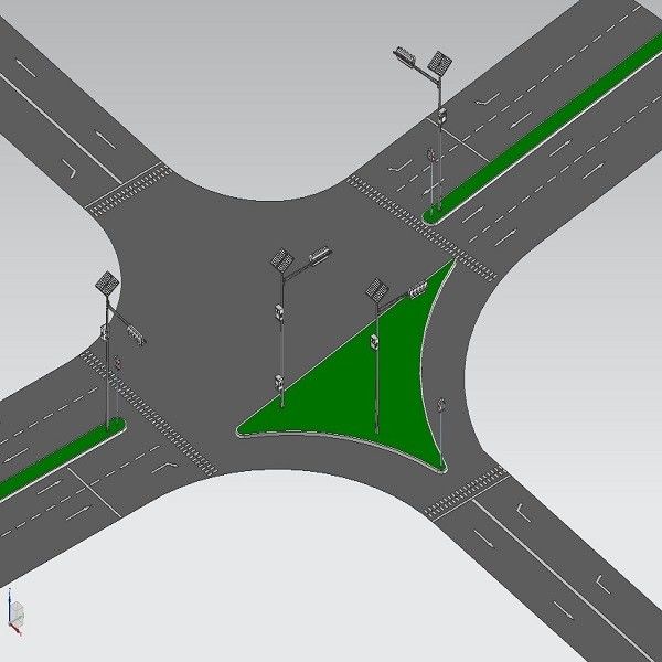Cross Road Cài đặt tín hiệu giao thông Bài 3M 3,3M Loại thẳng