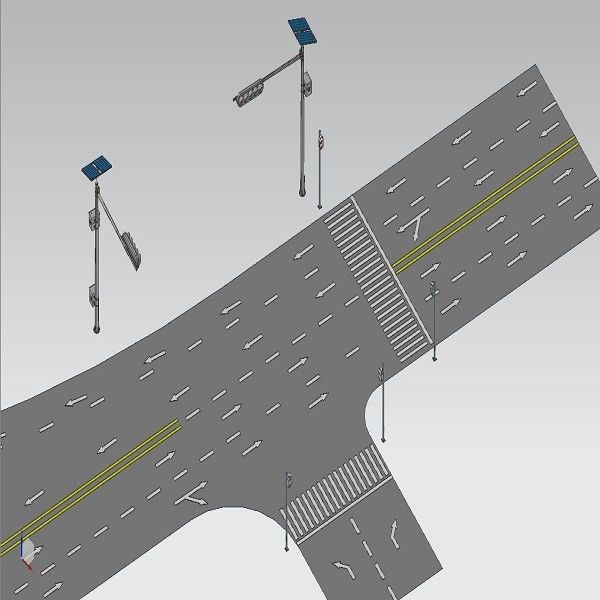 Loại T Hình dạng bát giác Cột đèn giao thông 6M Cantilever