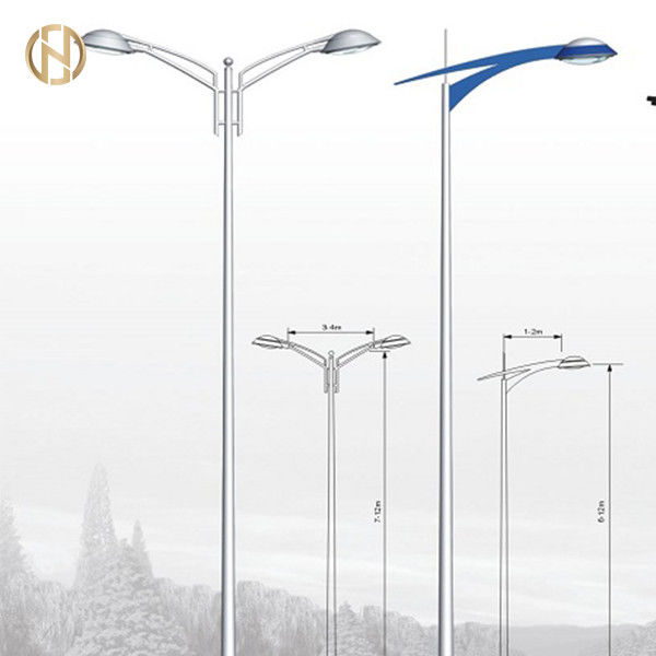 Single hoặc Double Arm Street Light Cực 3-12M 85um Độ dày mạ điện