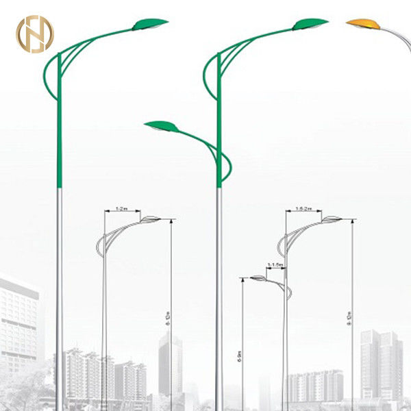 Thép cực Nhà sản xuất 12M Mạ kẽm Street Light Cực Thép đơn Arm