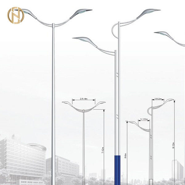 20FT Đèn đường điện Cực Đèn đường Cực đơn hoặc hai tay