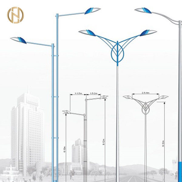 Hình tròn / Hình nón Cực đèn đường Q235B Cực nhẹ một cánh tay