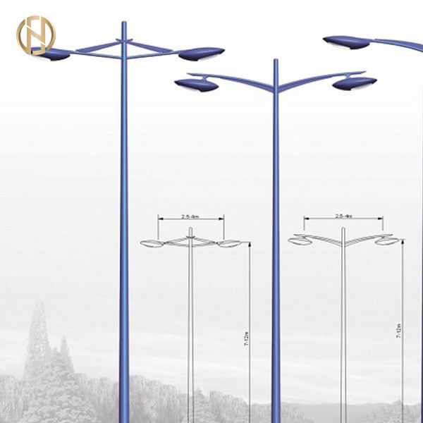 Single hoặc Double Arm Street Light Cực 3-12M 85um Độ dày mạ điện