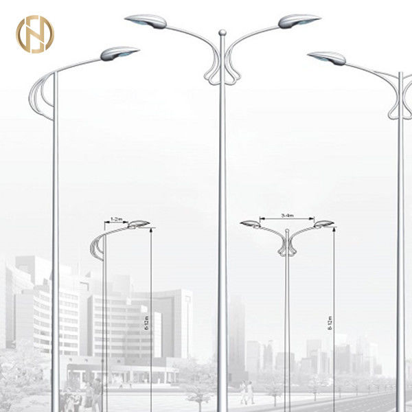 10M Đèn đường cực hình trụ cột hình trụ bằng thép với một cánh tay