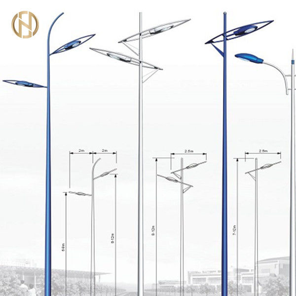 Cột đèn năng lượng mặt trời mạ kẽm nhúng nóng 6m 7m 9m 10m 12m Thép Q235