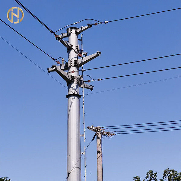 19M 3000daN 60FT Tháp thép hình ống cực đơn cho đường truyền