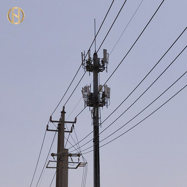 30m Hot Dip Galvanized Telecom Mast Pole ASTM A572 GR65 Thép