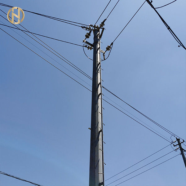 Màu xám mạ kẽm hình bát giác cực 69KV NEA 50FT 55FT 60FT 65FT 70FT
