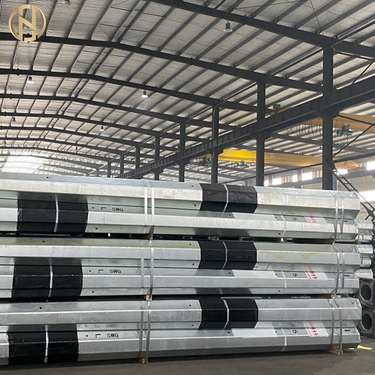 ASTM 633 Cột ánh sáng kim loại mạ kẽm nhúng nóng 12m để truyền tải điện