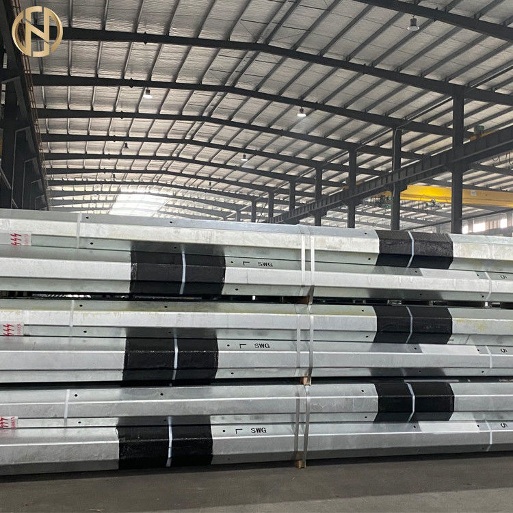 ASTM 633 Cột ánh sáng kim loại mạ kẽm nhúng nóng 12m để truyền tải điện