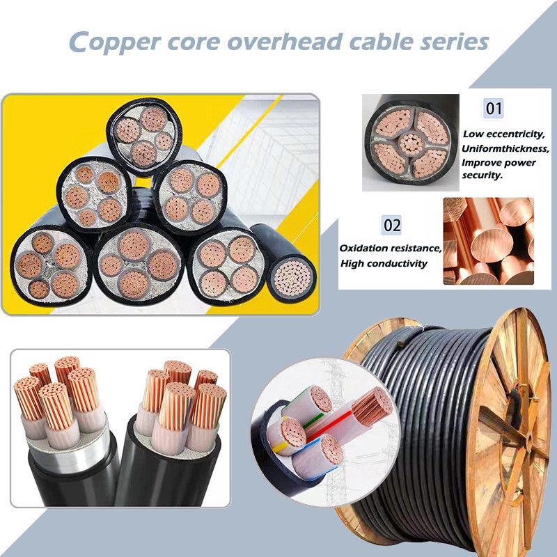PVC PE cách điện bằng hợp kim AAC Dây dẫn điện trên không Dây cáp điện