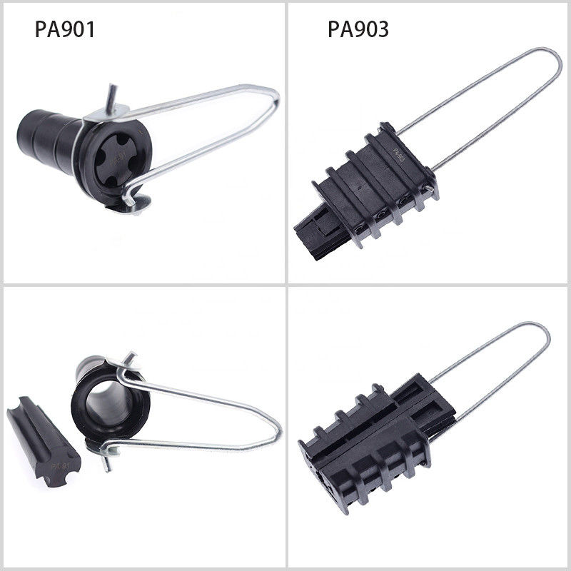 Đường dây trên không bằng nhựa Kẹp dây cáp quang Anchoring căng thẳng