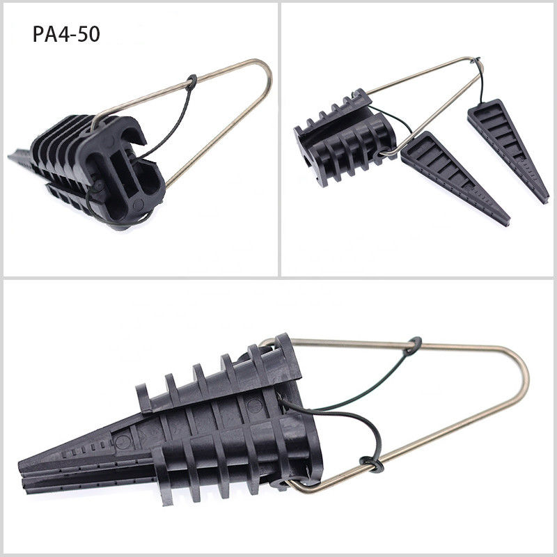 Đường dây trên không bằng nhựa Kẹp dây cáp quang Anchoring căng thẳng