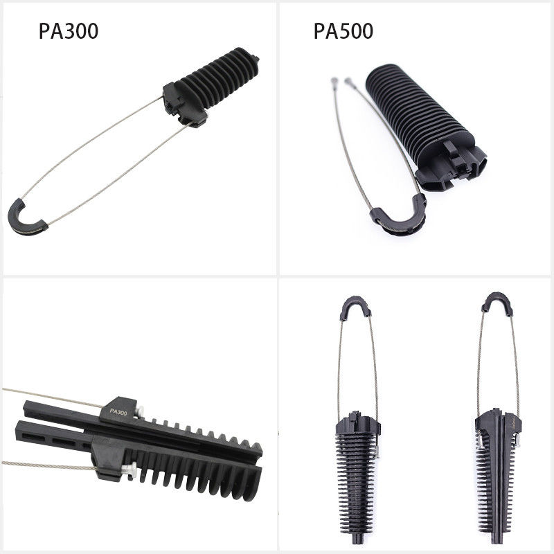 Đường dây trên không bằng nhựa Kẹp dây cáp quang Anchoring căng thẳng