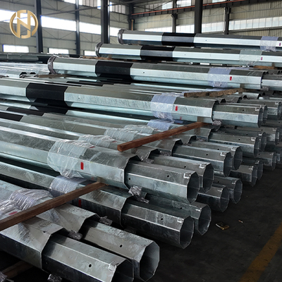 Cột điện thép mạ kẽm nhúng nóng hình đa giác bát giác 25FT-45FT để phân phối điện