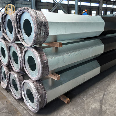 Cột thép đường dây truyền tải mạ kẽm nhúng nóng hình bát giác xuất khẩu chất lượng cao