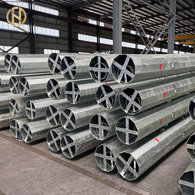 9m 10m 12m Thép kẽm cột truyền điện, tháp hỗ trợ điện cho tiện ích, đường dây trên không & lưới điện